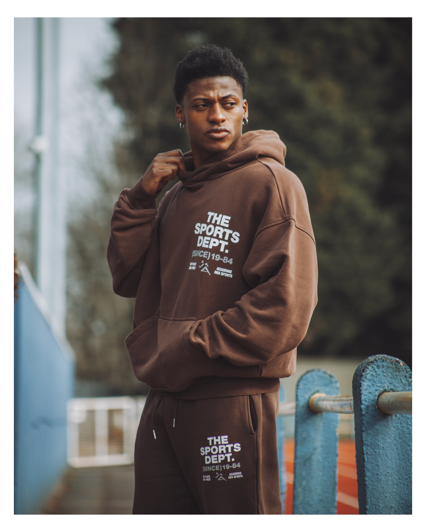Vice 84 'The Sports Dept' Heavyweight Washed Hoodie - Brown