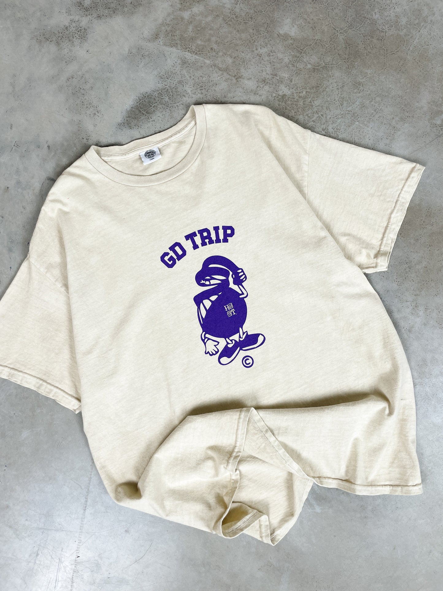 HAVE A GD TRIP 'Skate Club' Vintage Washed Tee - Cream