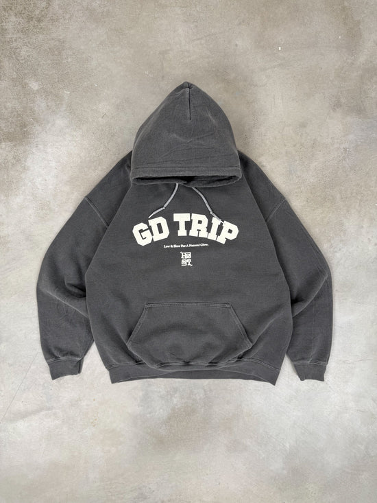 HAVE A GD TRIP 'Varsity' Vintage Washed Hoodie - Charcoal