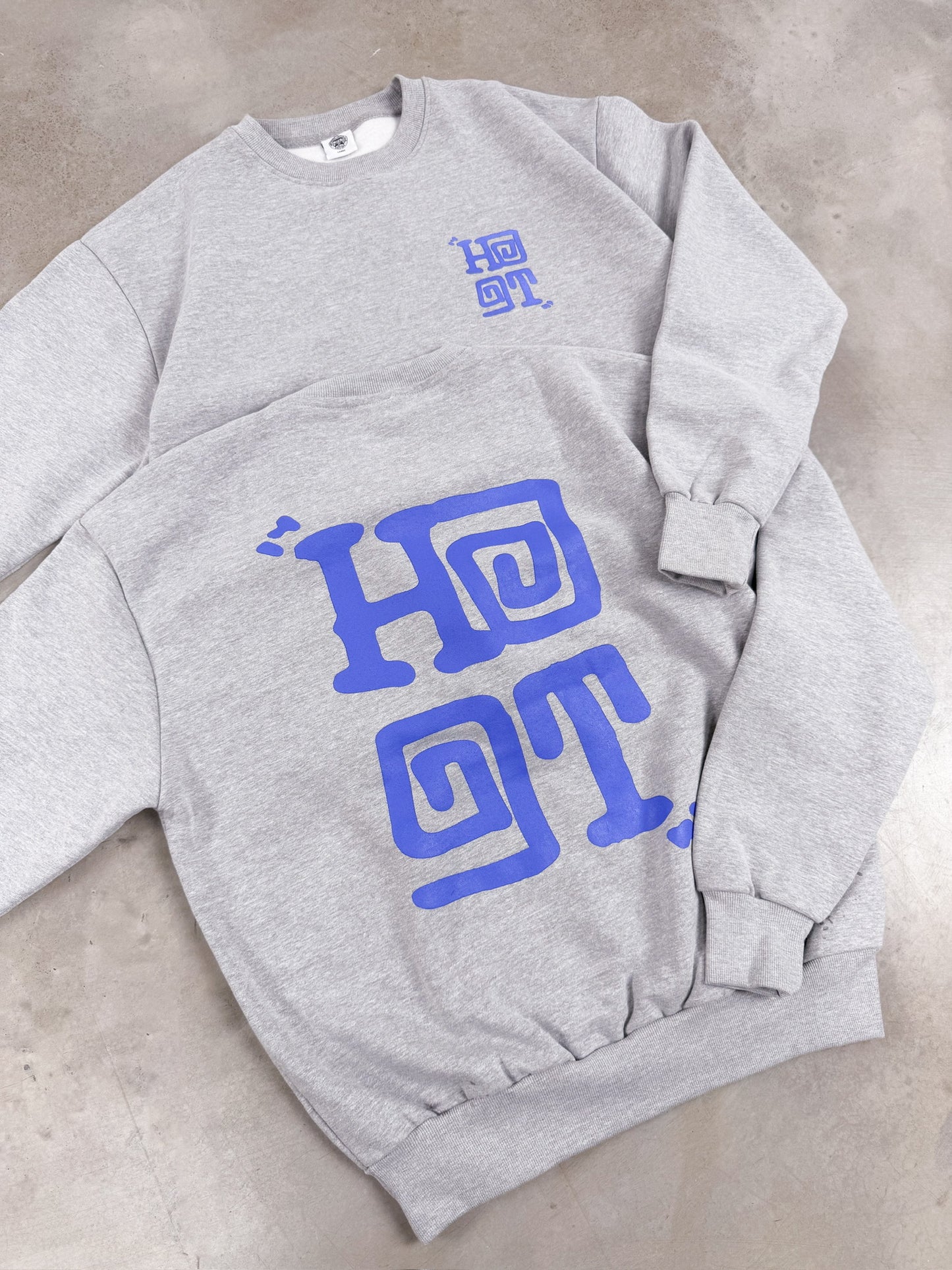 HAVE A GD TRIP 'Logo' Heavyweight Sweater - Heather Grey