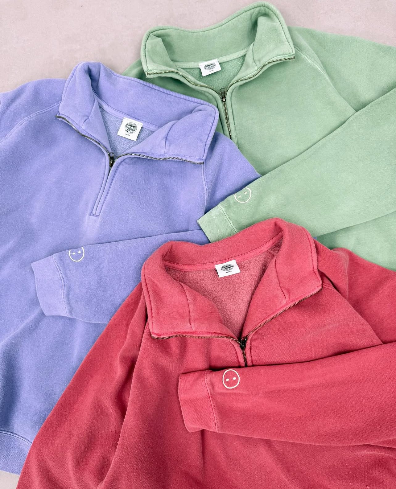 Essentials Vintage Washed 1/4 Zip Sweatshirt - Orchid