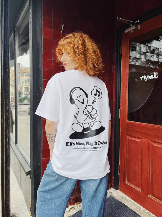 DISCO ONLY 'Play It Twice V6' Tee - White