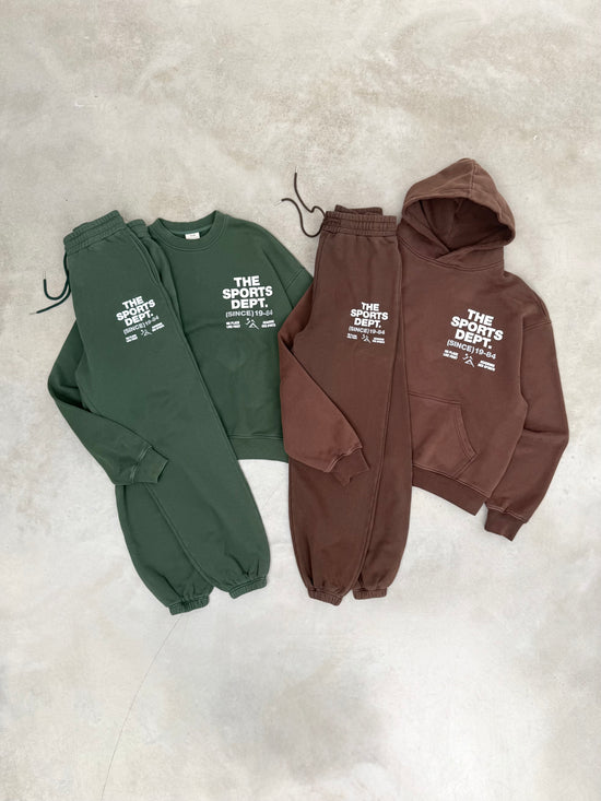 Vice 84 'The Sports Dept' Heavyweight Washed Joggers - Brown