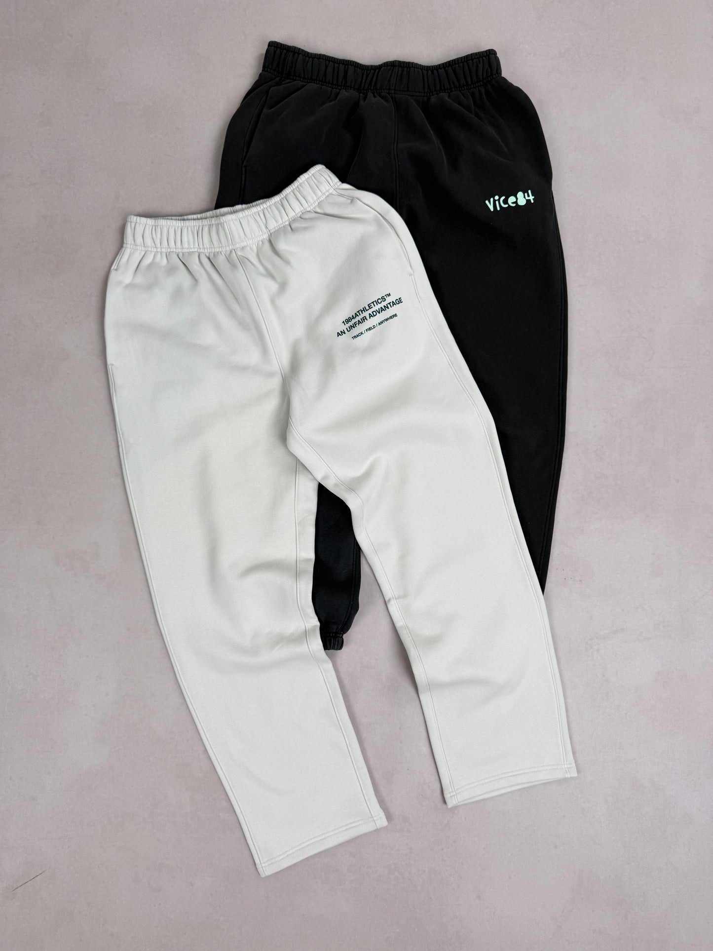 Vice 84 'Athletics' Cuffless Joggers - Bone