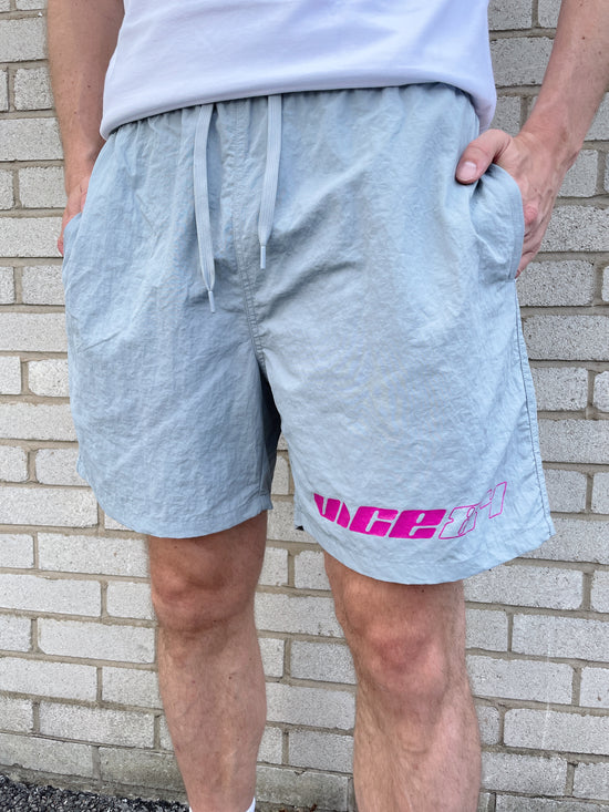 Vice 84 'Racer' Crinkle Recycled Swim Shorts - Smoke Grey