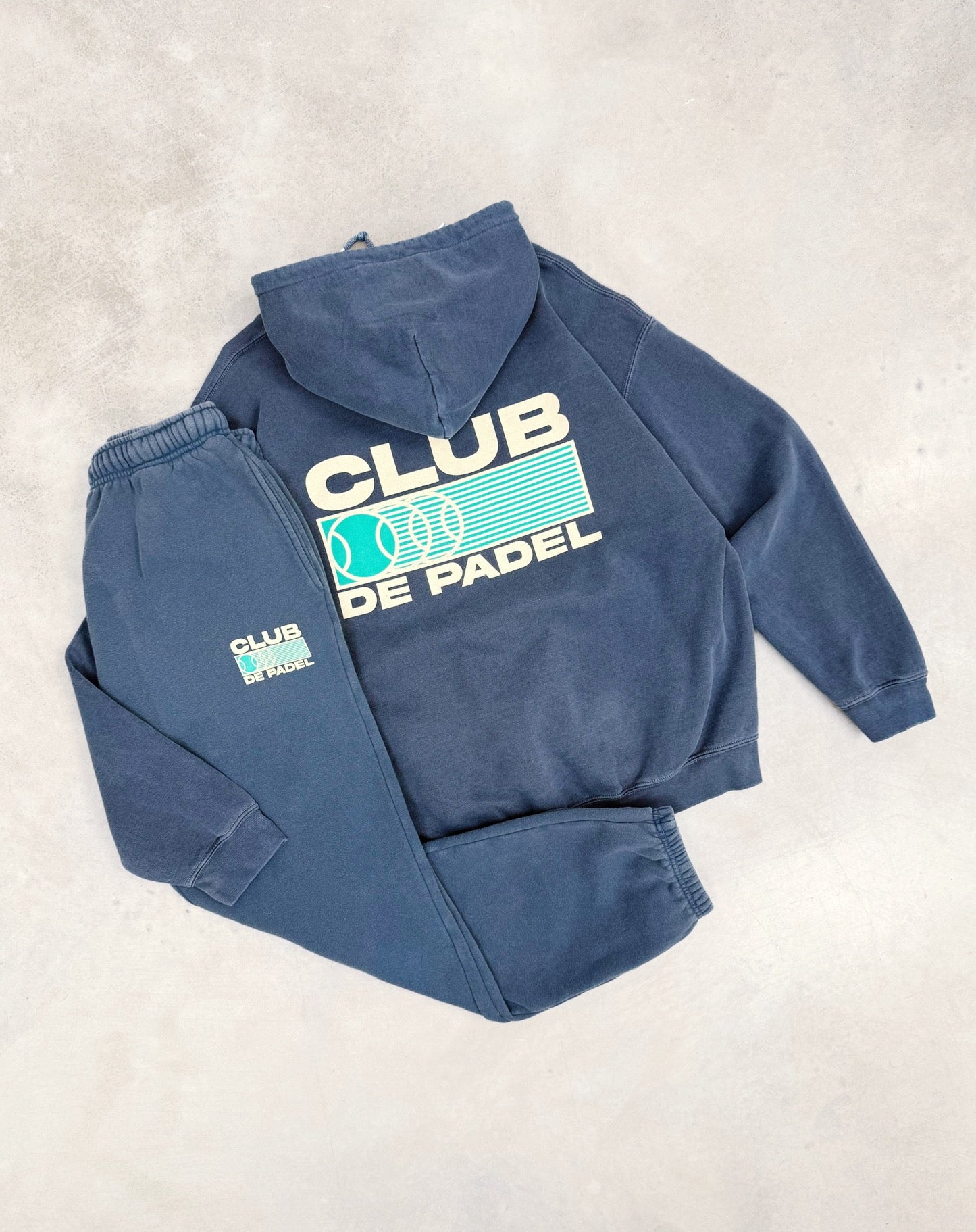Club de Padel 'Heritage' Vintage Washed Hoodie & Jogger Set - Navy