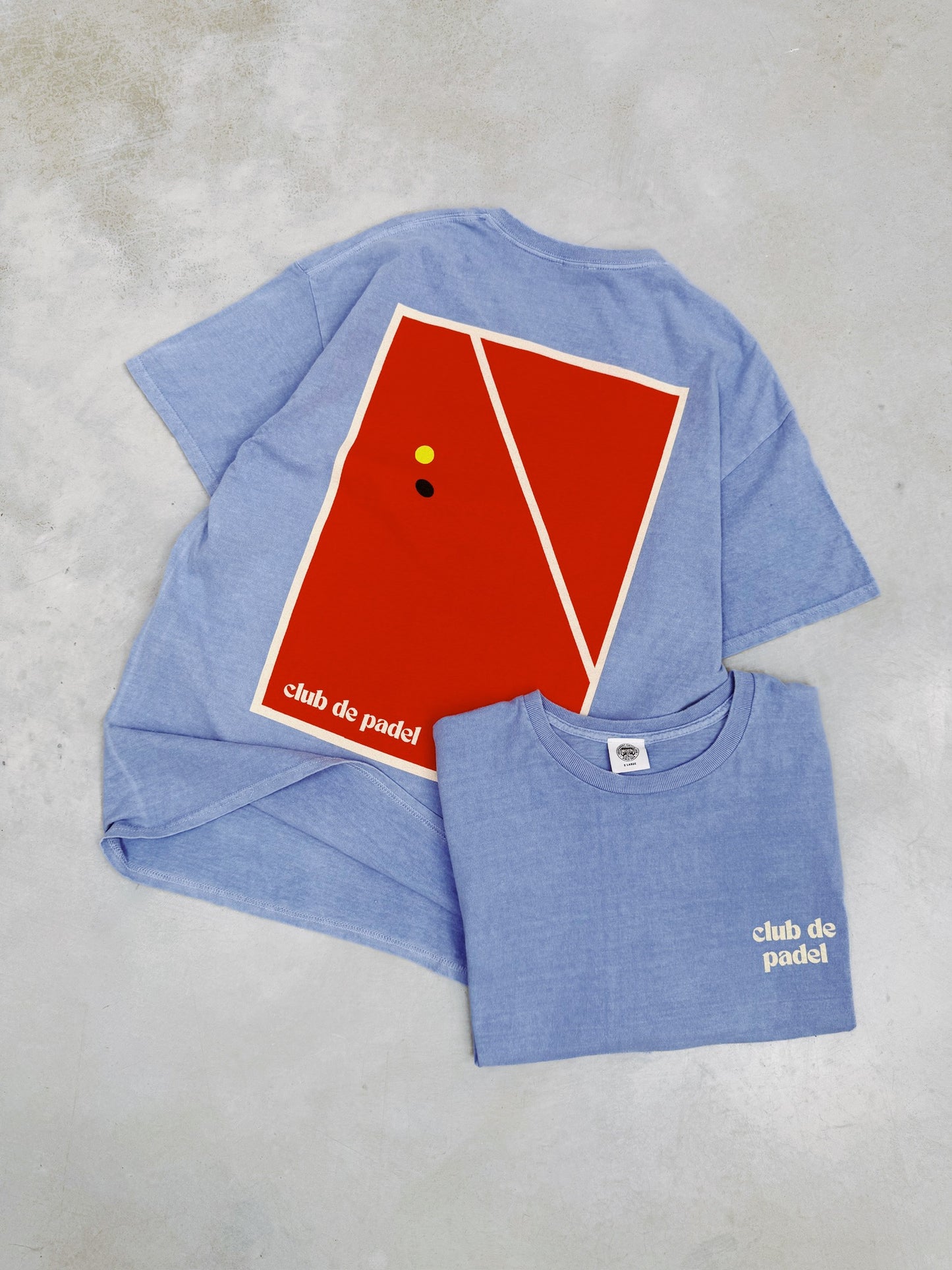 Club de Padel 'Bounce' Vintage Washed Tee - Sky Blue