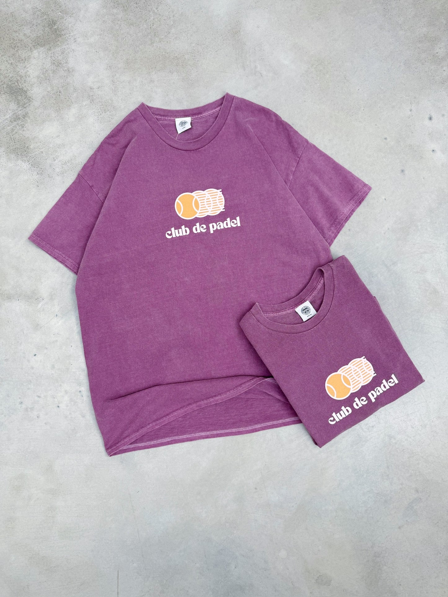 Club de Padel 'Vibora' Vintage Washed Tee - Burgundy