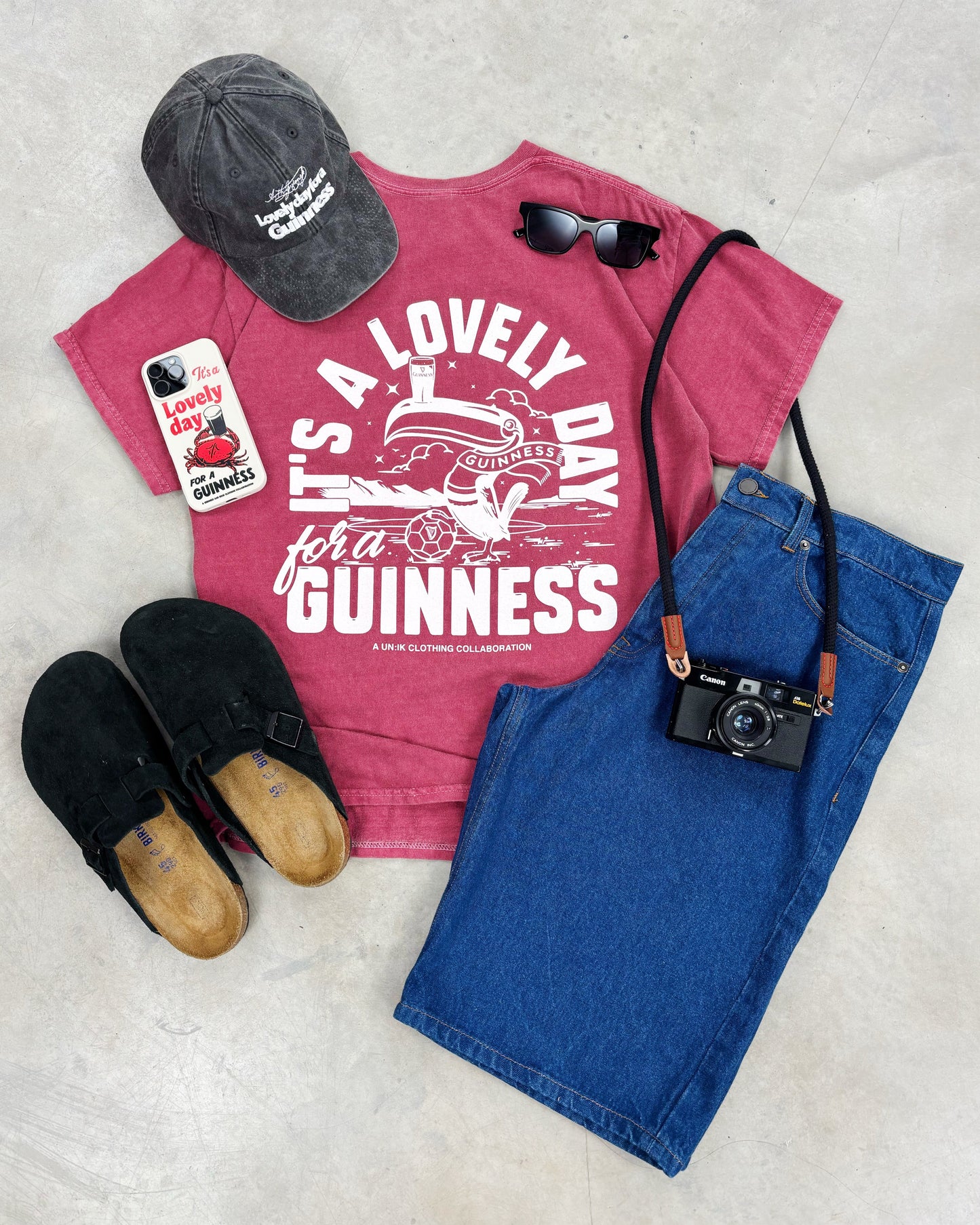 Guinness x UN:IK 'Football Toucan' Vintage Washed Tee - Red