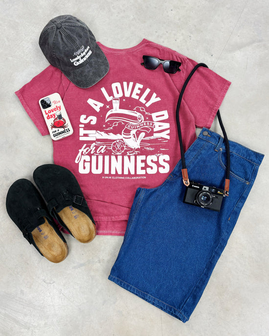 Load image into Gallery viewer, Guinness x UN:IK &amp;#39;Football Toucan&amp;#39; Vintage Washed Tee - Red
