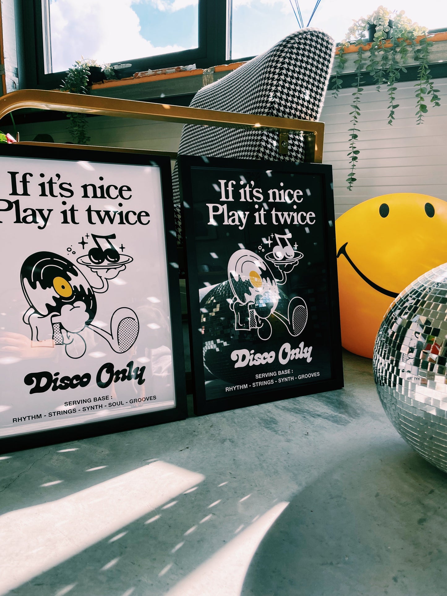 DISCO ONLY 'Play it Twice V2' Print - Black