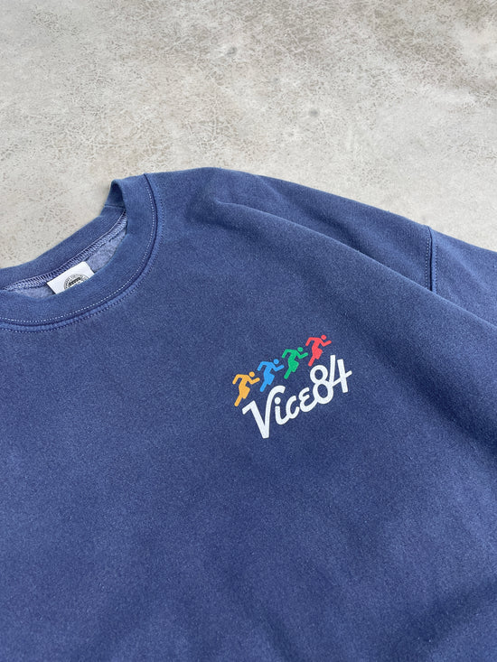 Load image into Gallery viewer, Vice 84 &amp;#39;Runner&amp;#39; Vintage Washed Sweater - Navy
