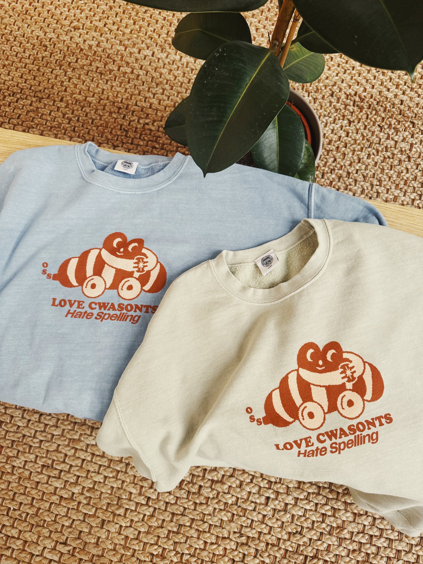 Other Side Store 'Love Cwasonts' Sweater - Vintage Washed Light Blue