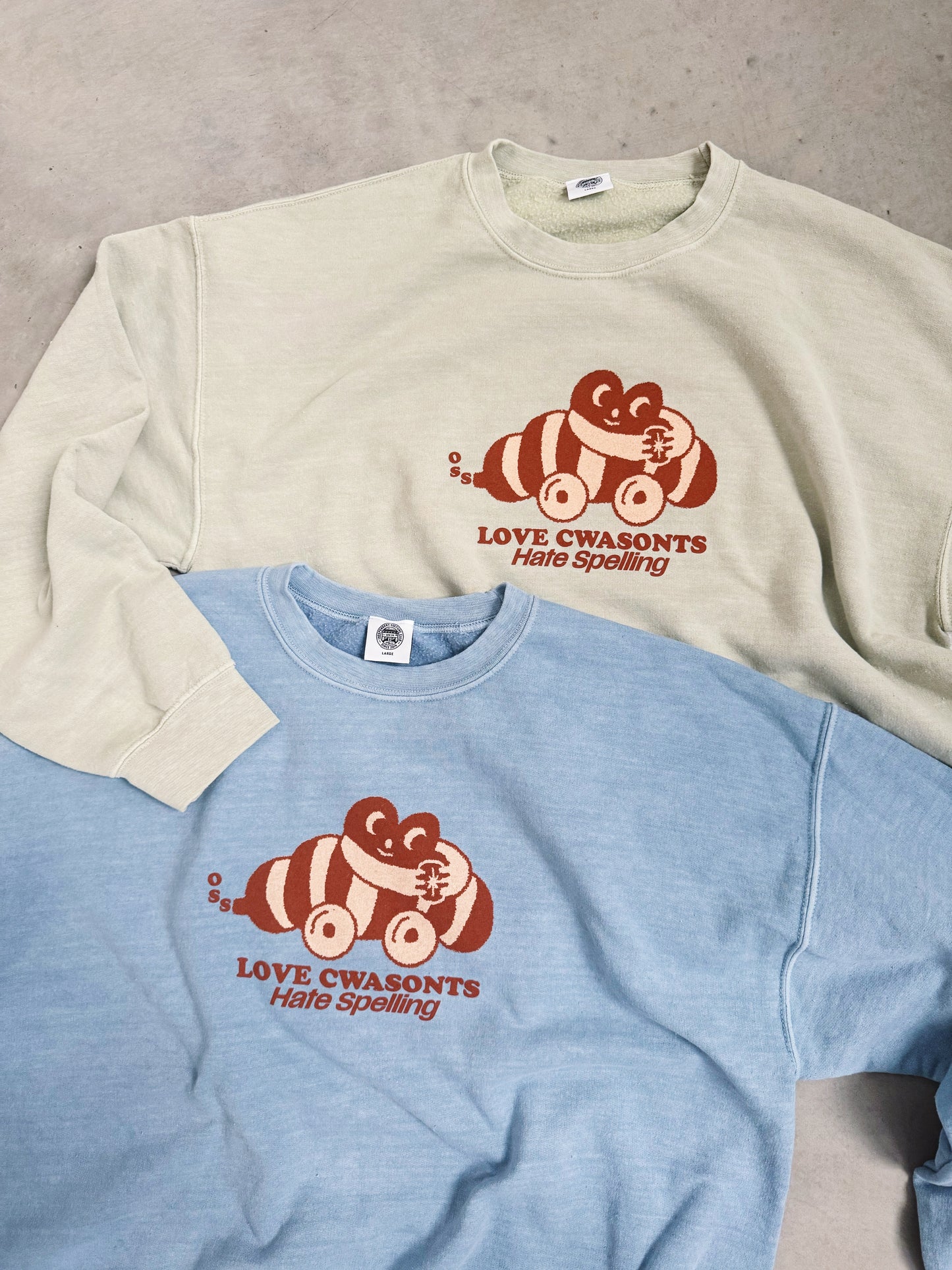 Other Side Store 'Love Cwasonts' Sweater - Vintage Washed Light Blue