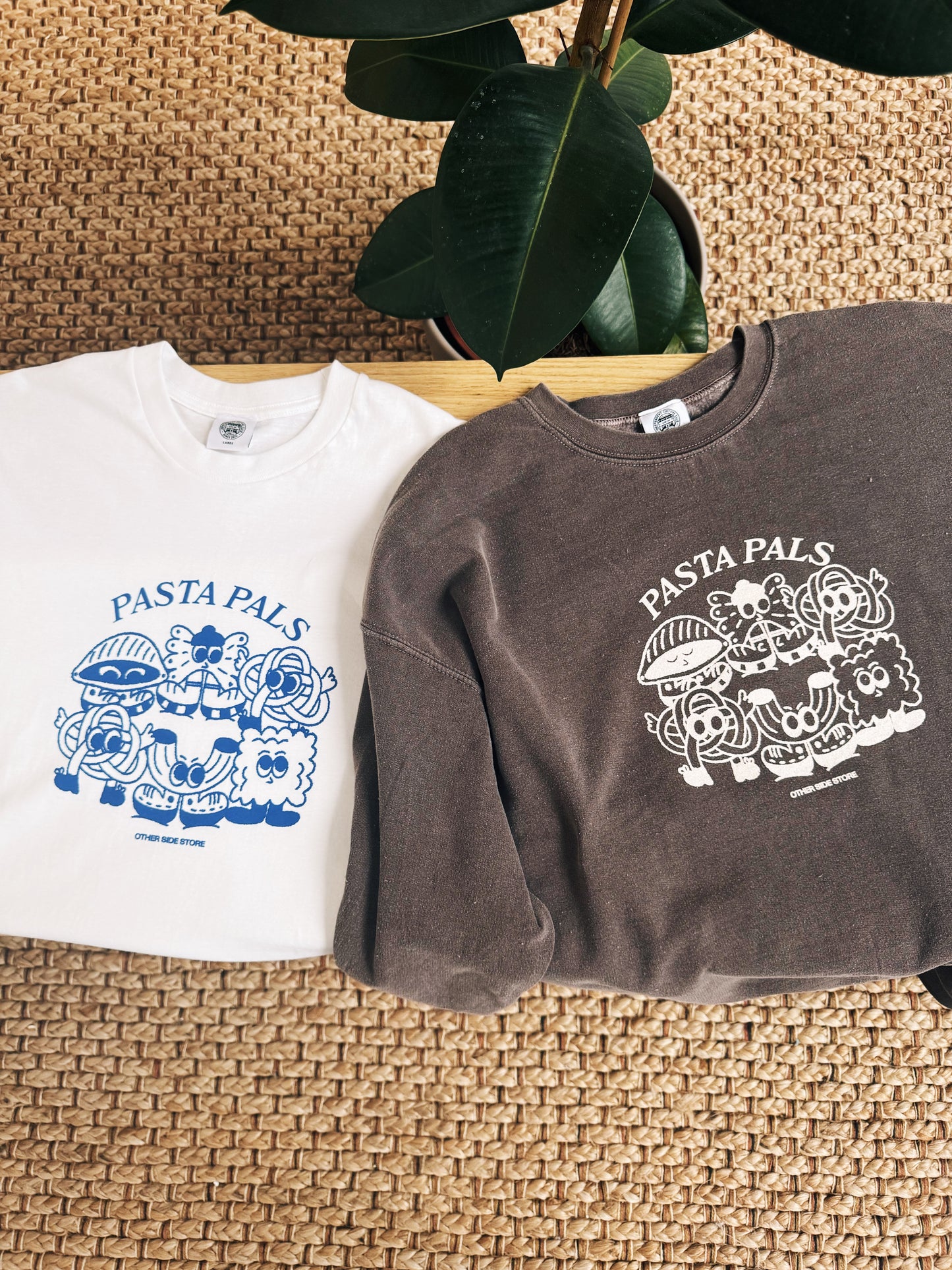 Other Side Store 'Pasta Pals' Sweater - Vintage Washed Chocolate