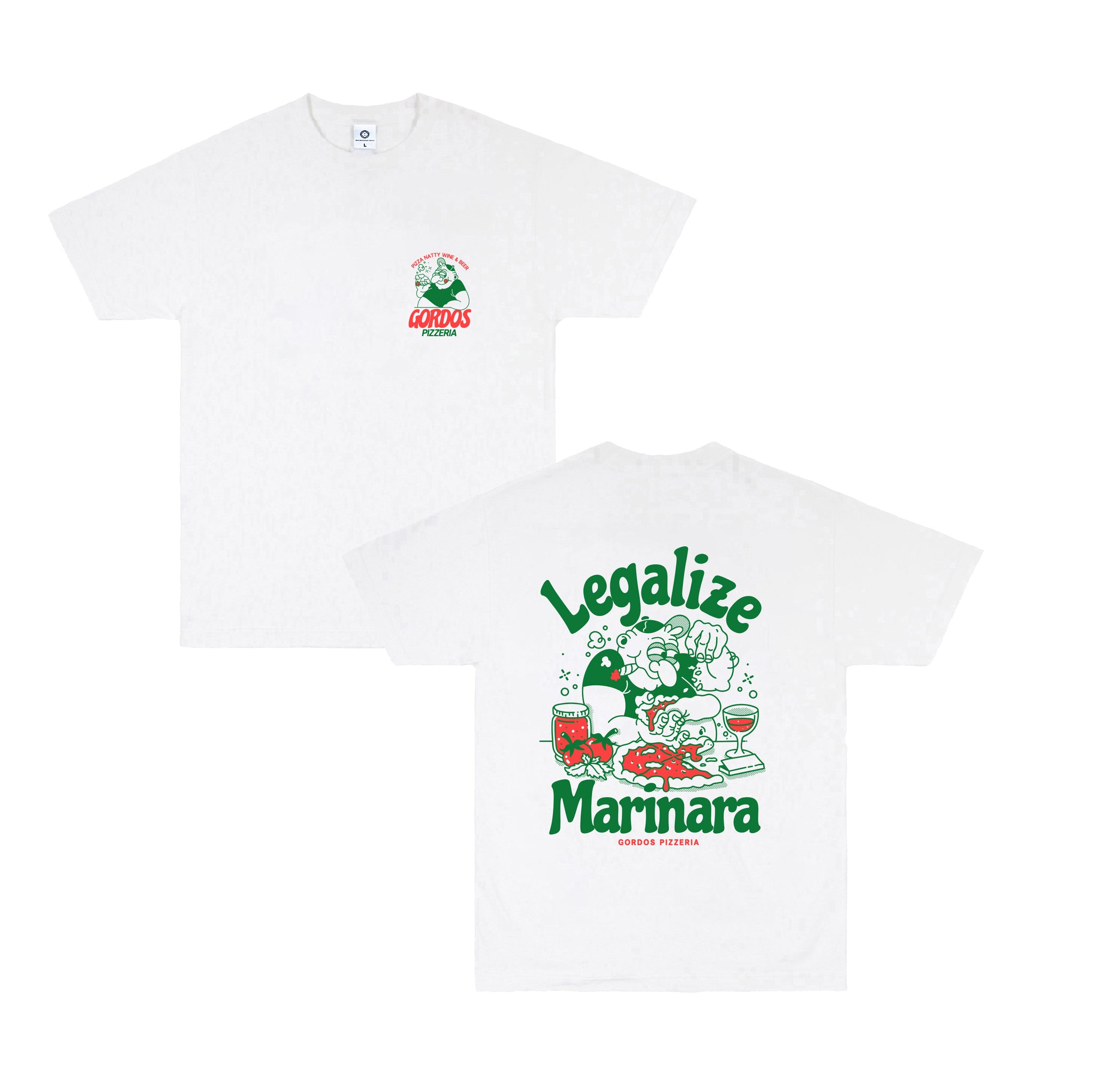 Gordos Pizzeria 'Legalize Marinara' Tee White UNIK Clothing