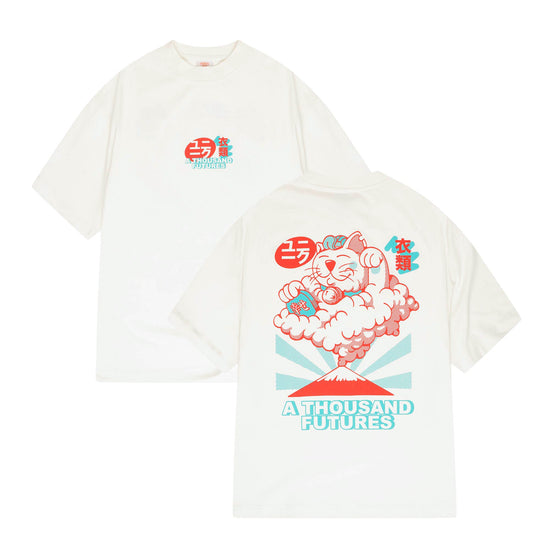 A Thousand Futures 'Lucky Cat' Tee - Vintage White