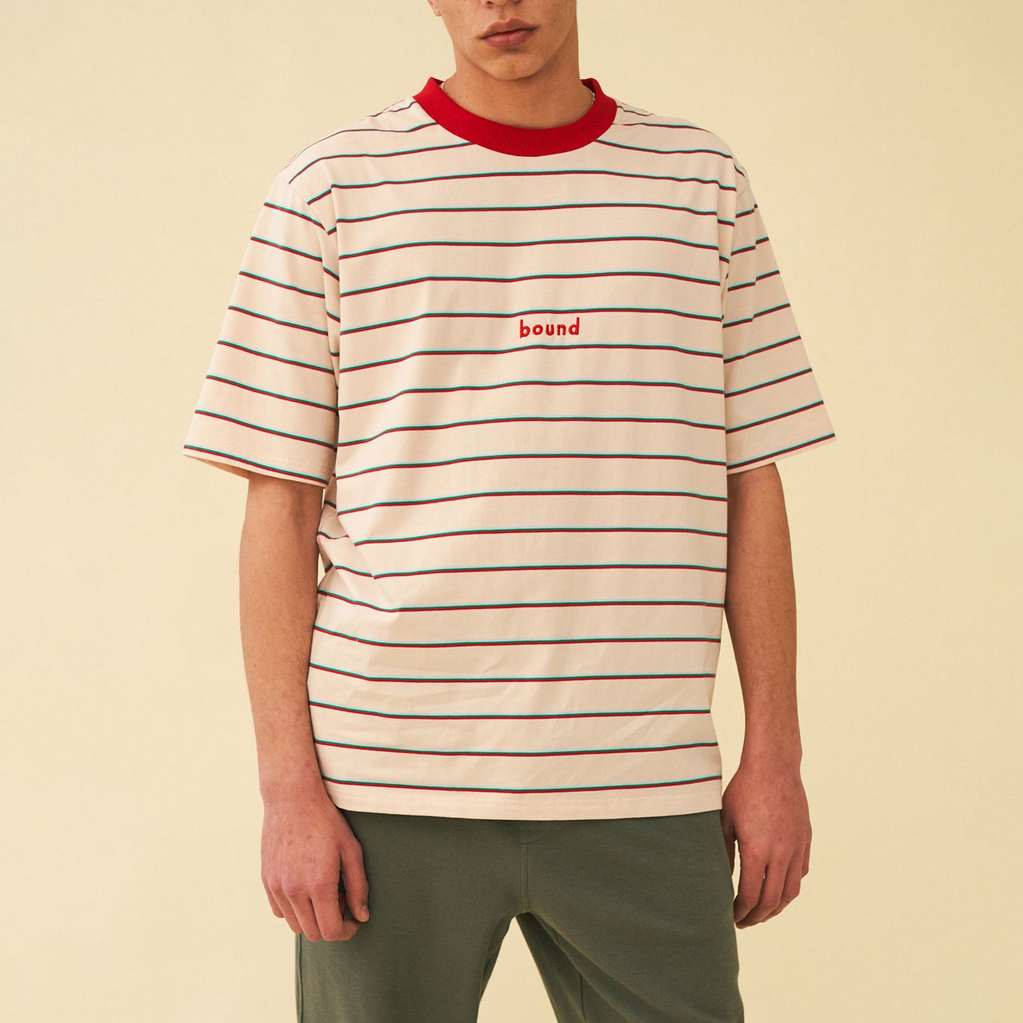 bound 'Light Pink' Stripe Tee