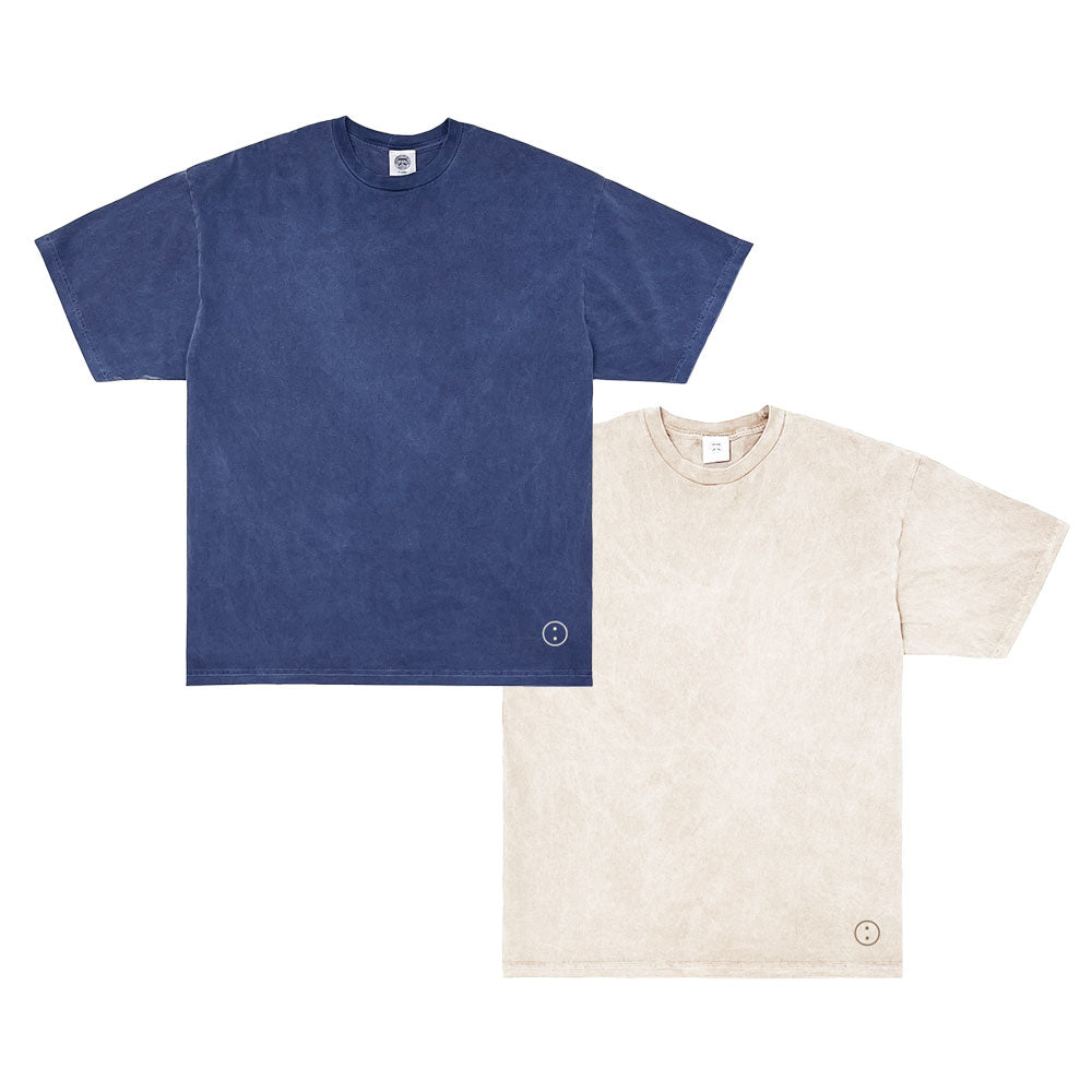 Essentials Vintage Washed Tees Twinpack - Navy/Ivory