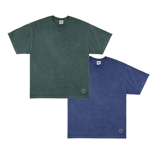 Load image into Gallery viewer, Essentials Vintage Washed Tees Twinpack - Forest/Navy
