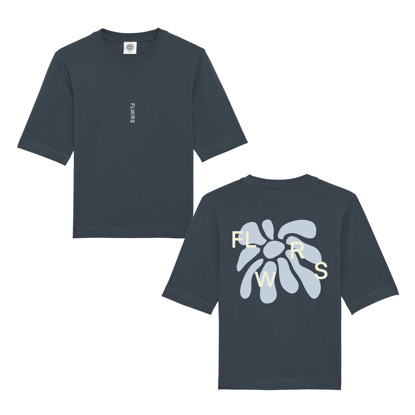 FLWRS Organic Boxy Tee - Ink Navy