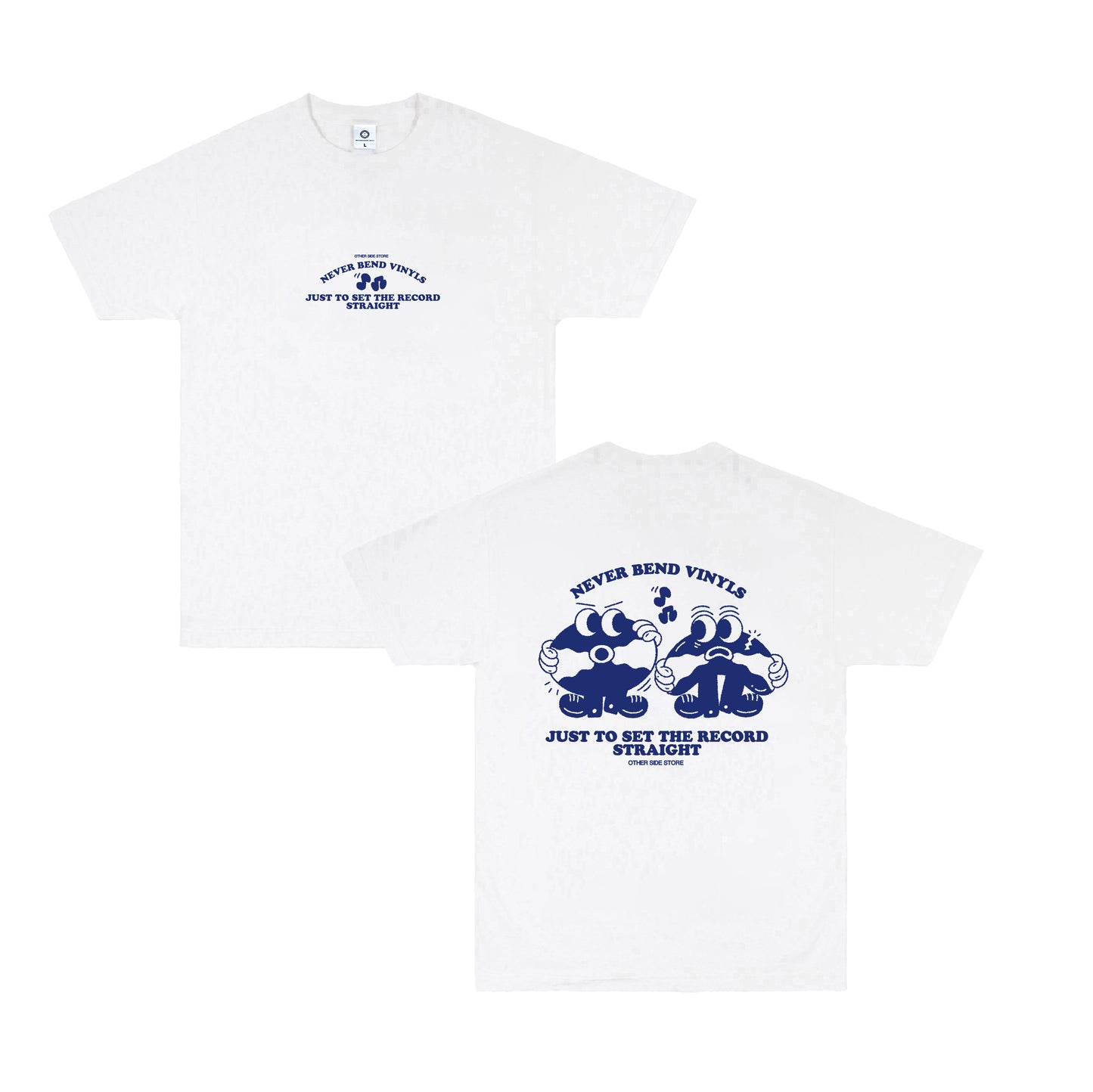 Other Side Store 'Never Bend Vinyls' Tee - White