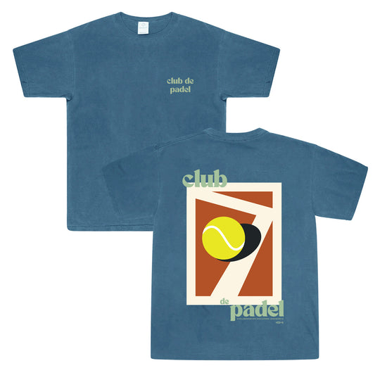 Club de Padel 'Summer Court' Vintage Washed Tee - Navy