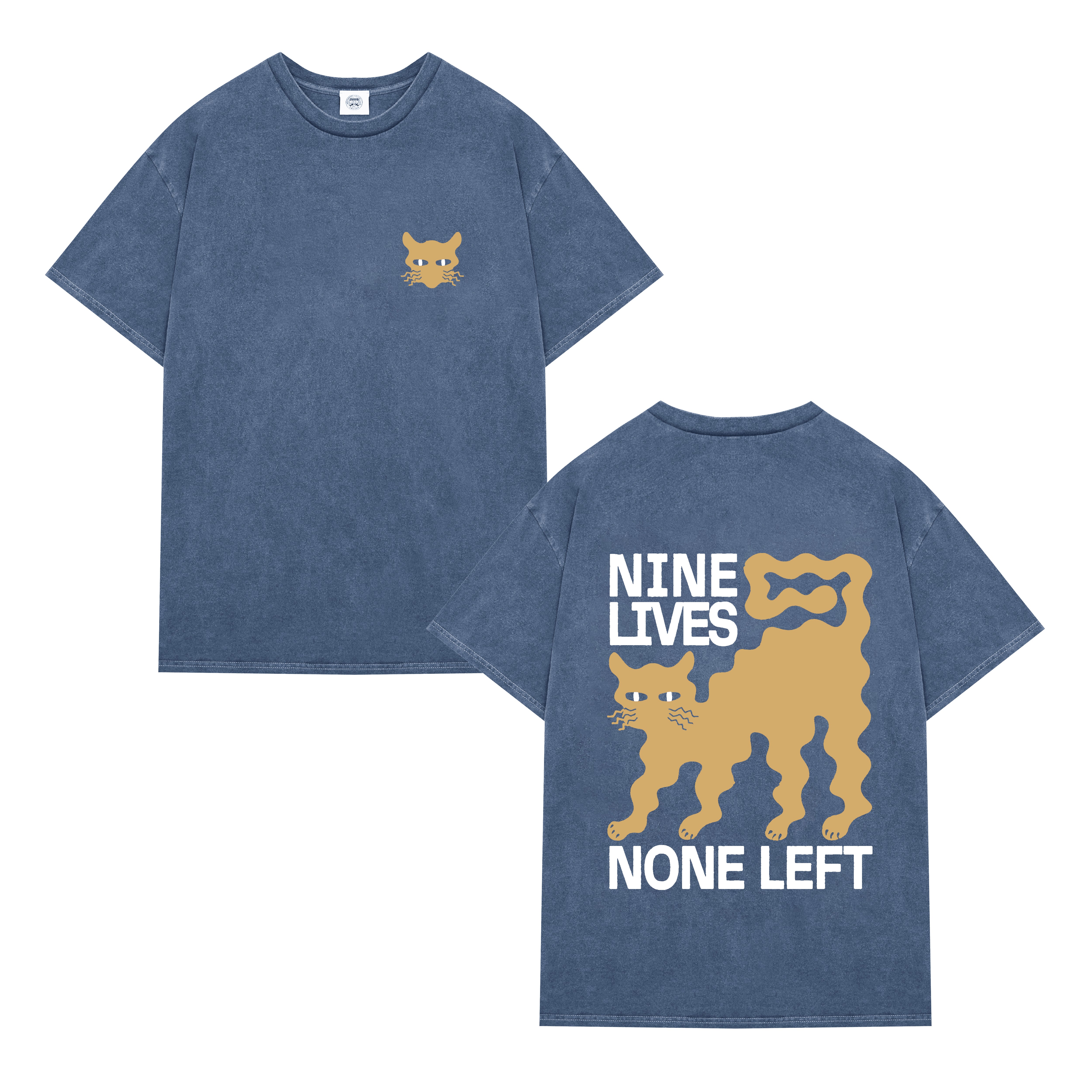 USED NINE LIVES Tシャツ　L KBAR X UN:IK 'Nine Lives' Vintage Washed Tee - Blue – UN:IK Clothing