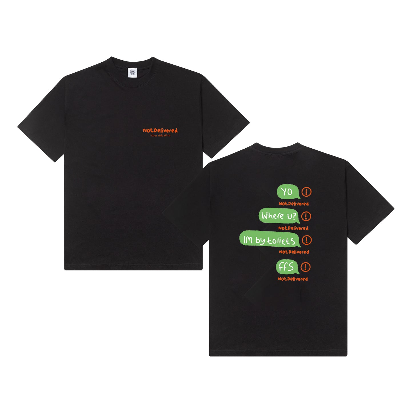 Load image into Gallery viewer, Other Side Store &amp;#39;Not Delivered&amp;#39; Tee - Black
