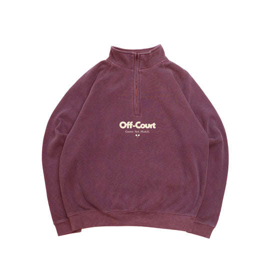 Vice 84 'Off-Court GSM' Washed 1/4 Zip Sweater - Maroon