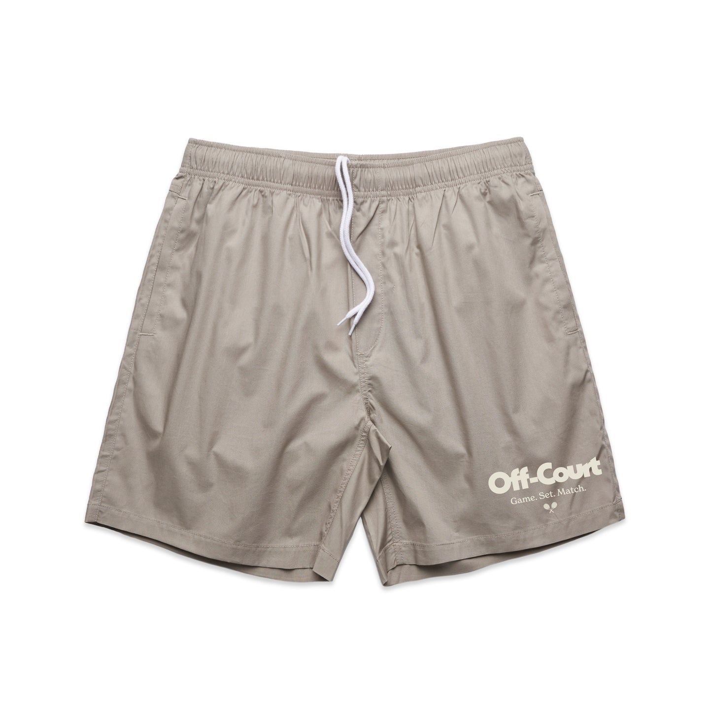 Load image into Gallery viewer, Vice 84 &amp;#39;Off-Court GSM&amp;#39; Beach Shorts - Mushroom
