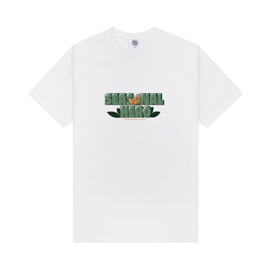 Seasonal Hero 'Oranges' Tee - White