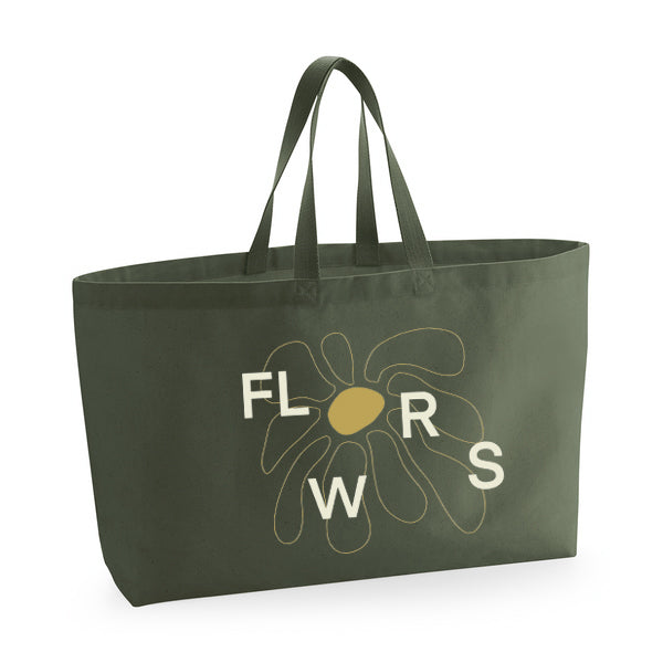 FLWRS Oversized Canvas Tote - Khaki