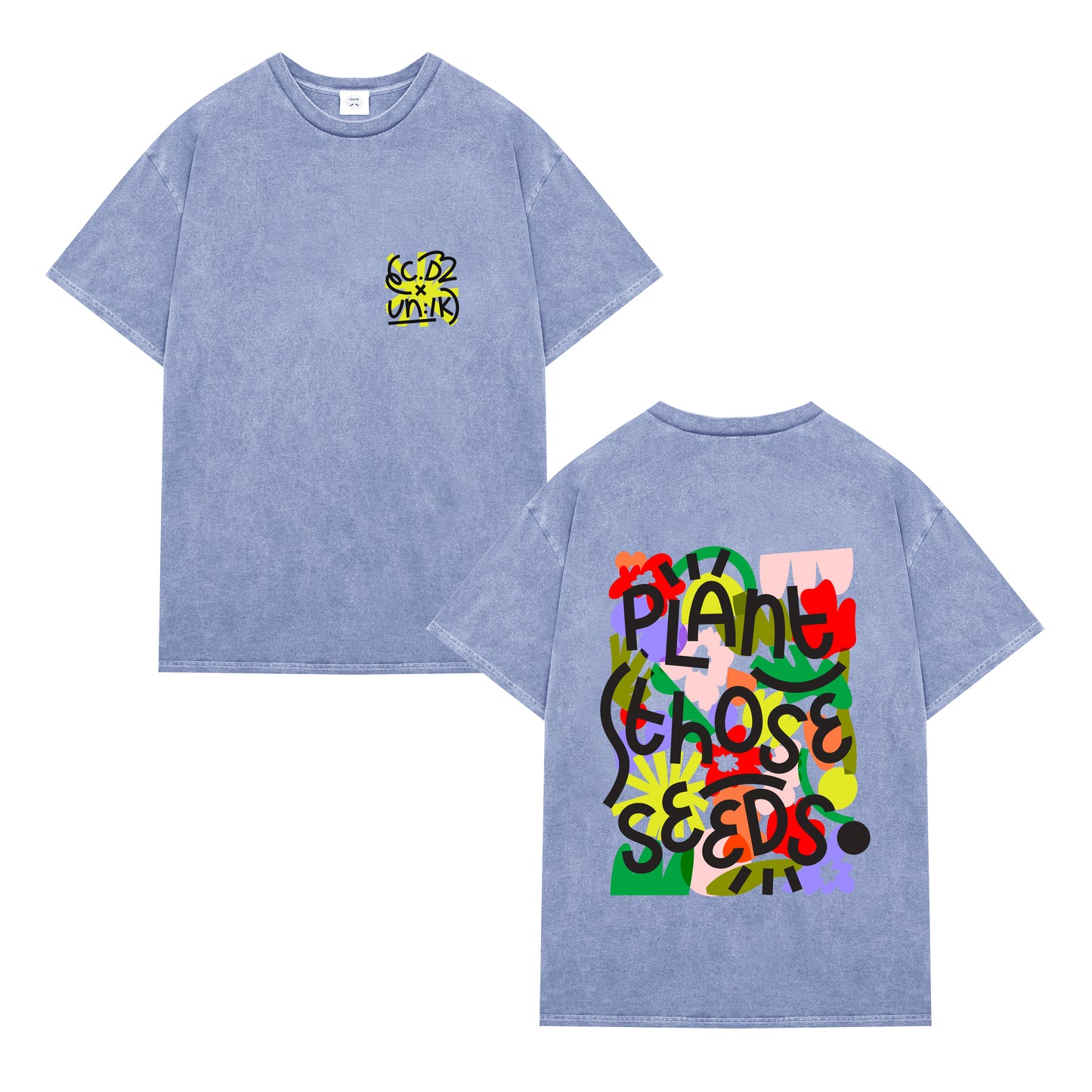C.D x UN:IK 'Plant Those Seeds' Washed Tee - Orchid
