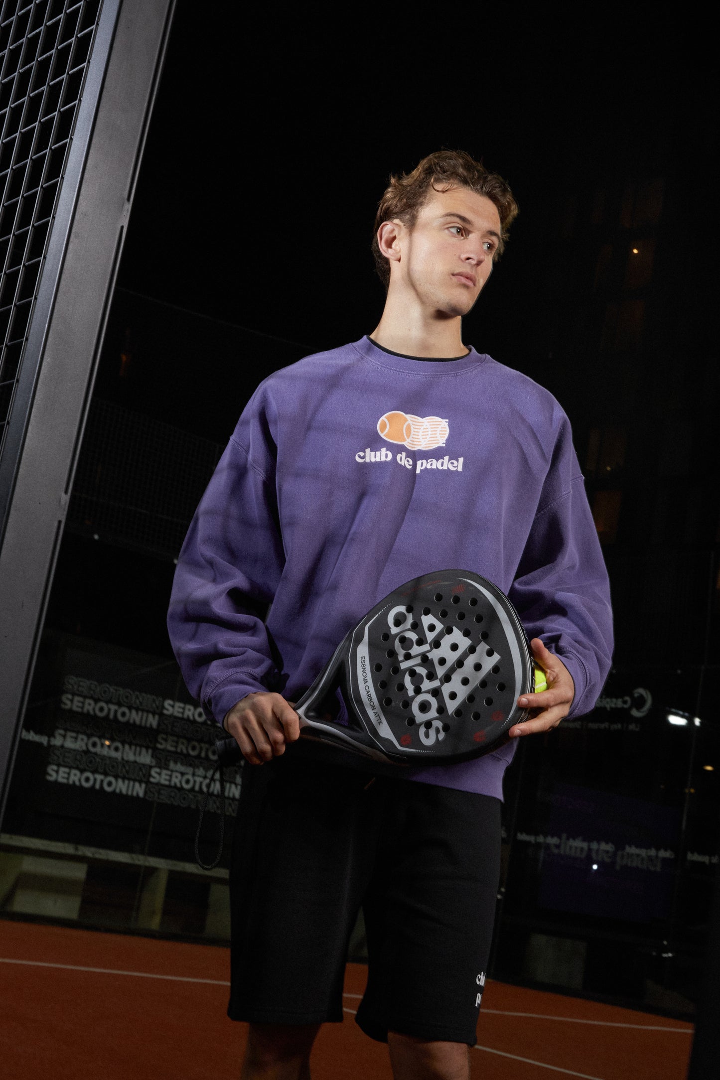 Club de Padel 'Vibora' Vintage Washed Sweater - Violet