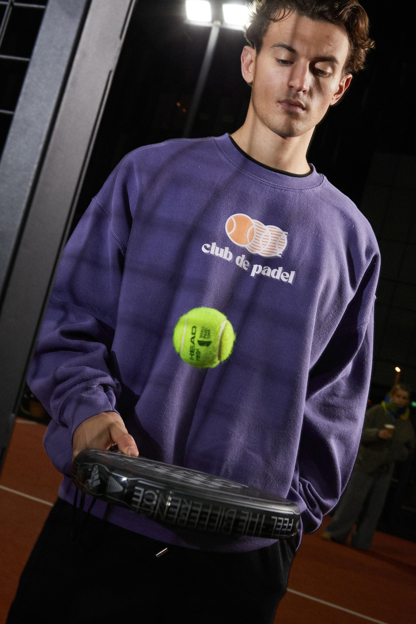 Club de Padel 'Vibora' Vintage Washed Sweater - Violet