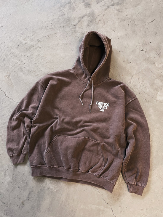 KBAR X UN:IK 'Every Dog Has Its Day' Vintage Washed Hoodie - Cocoa