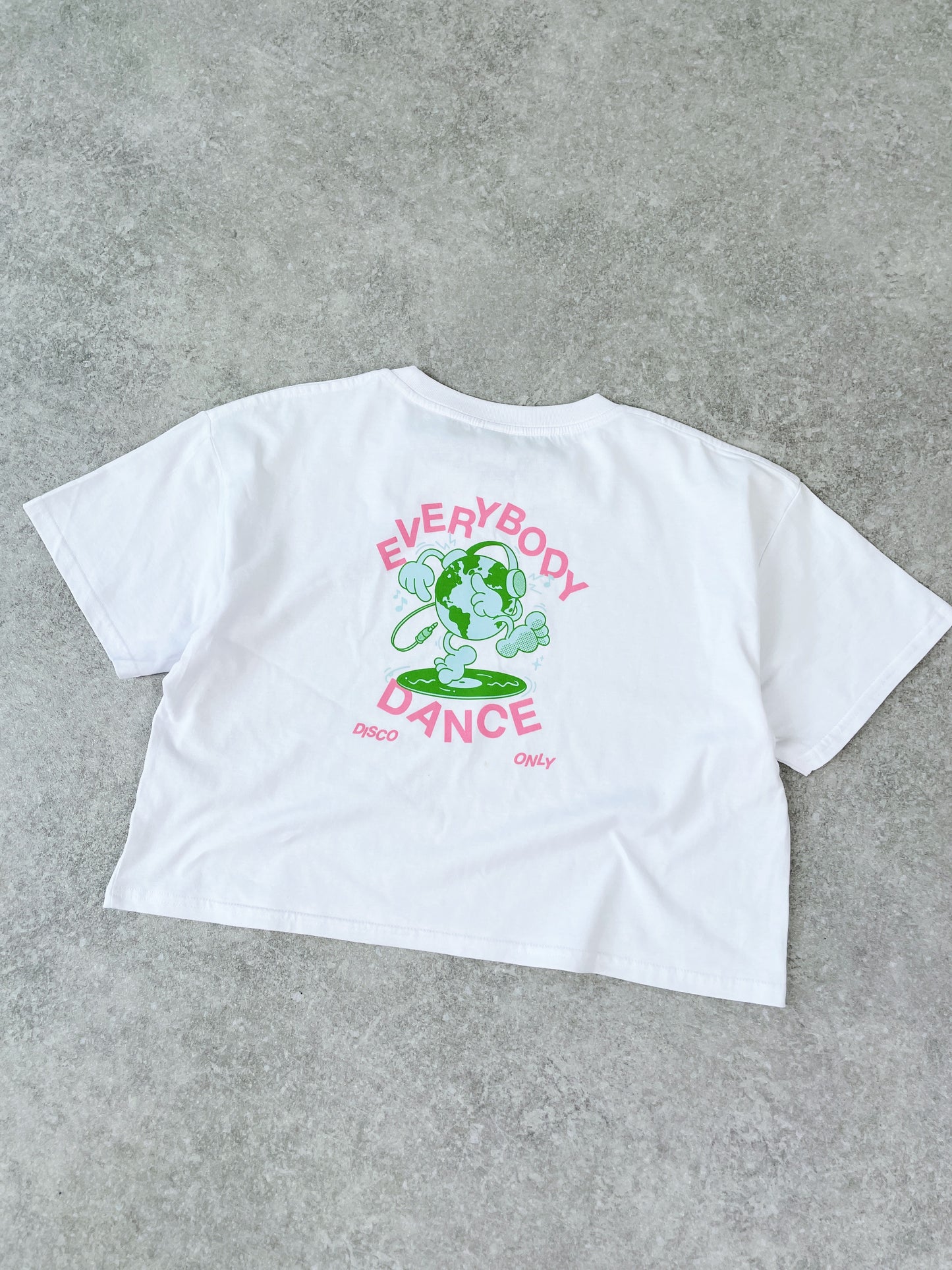 DISCO ONLY WMNS 'Everybody Dance' Cropped Tee - White