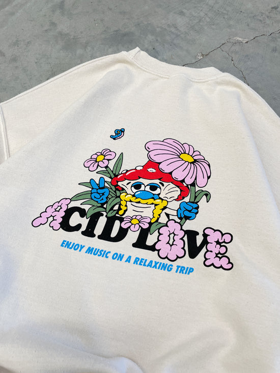 Load image into Gallery viewer, Acid Love &amp;#39;Mushroom&amp;#39; Vintage Washed Sweater - Cream

