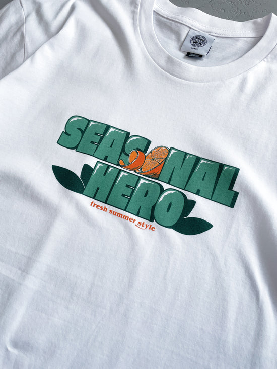 Seasonal Hero 'Oranges' Tee - White