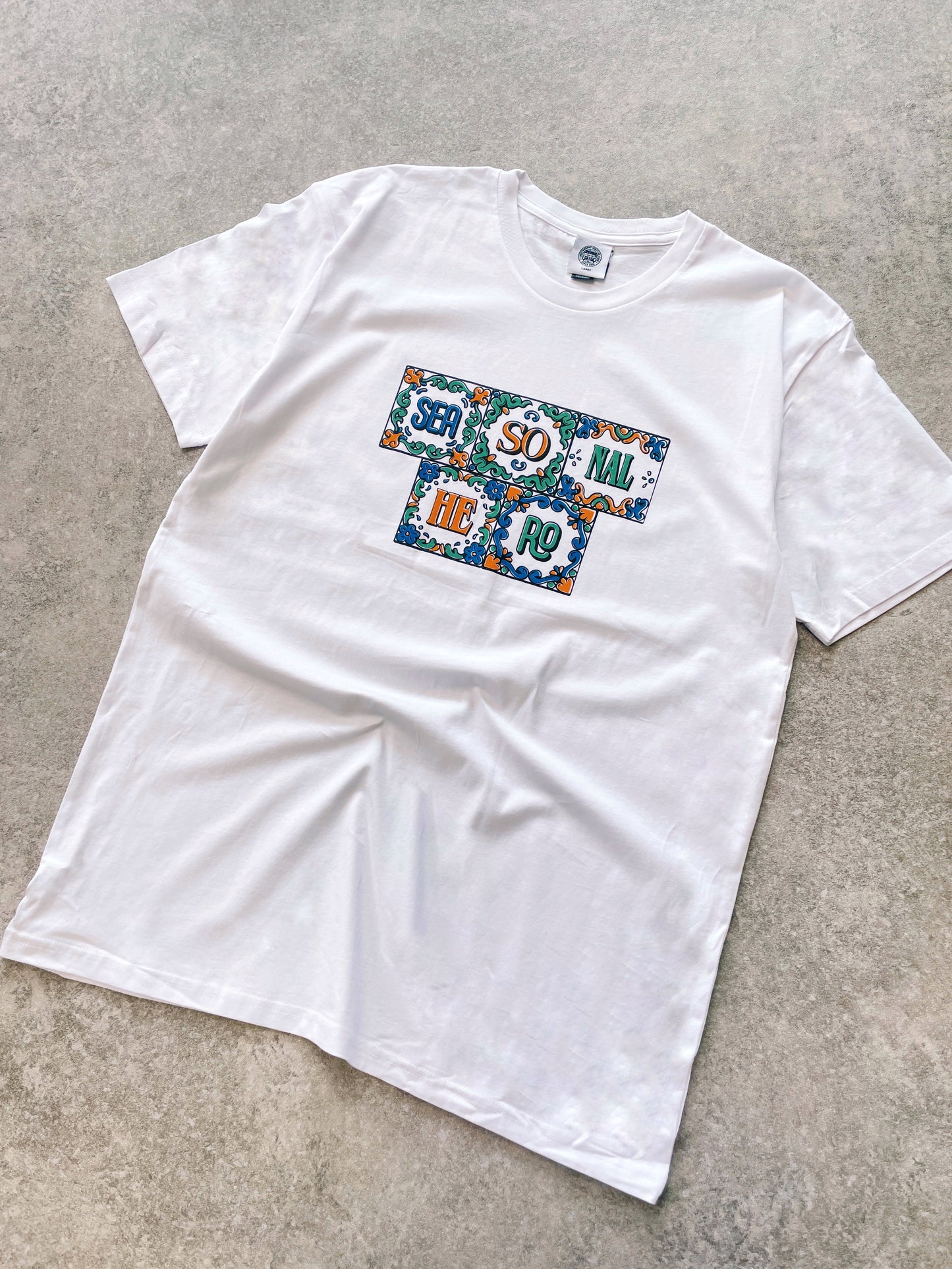 Seasonal Hero 'Mosaic' Tee - White