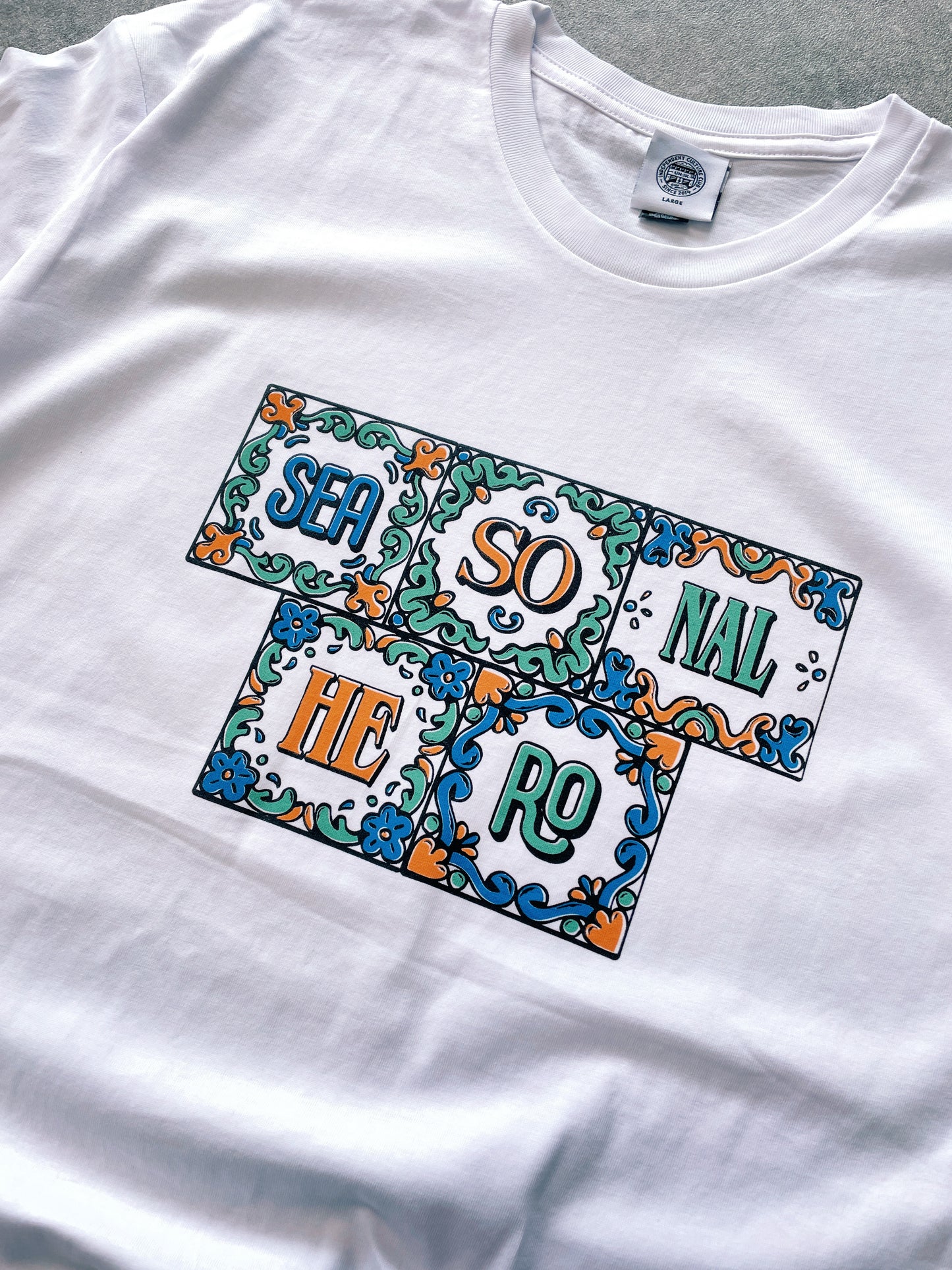 Seasonal Hero 'Mosaic' Tee - White