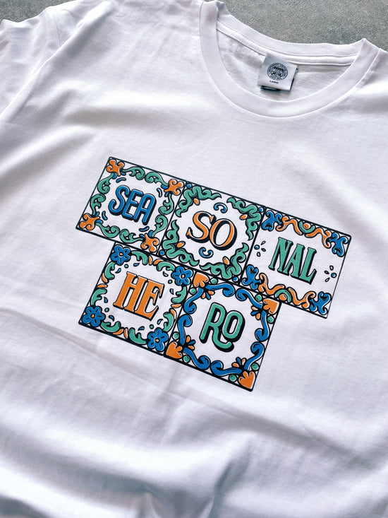 Seasonal Hero 'Mosaic' Tee - White