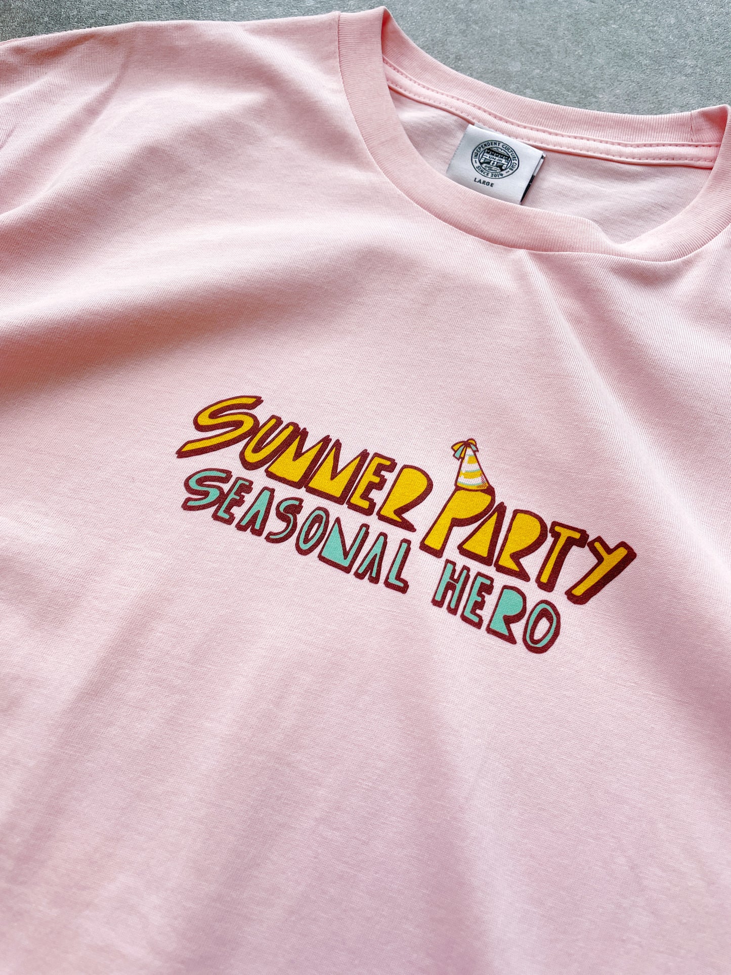 Seasonal Hero 'Summer Party' Tee - Pink