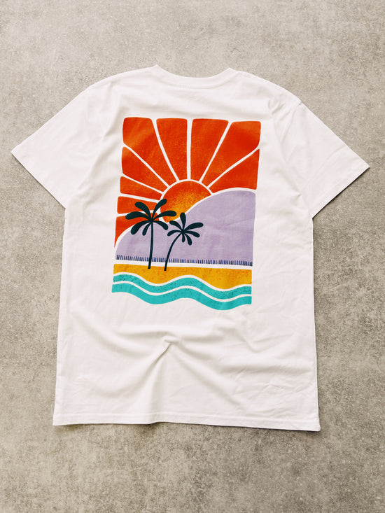 Seasonal Hero 'Abstract Sunset' Tee - White