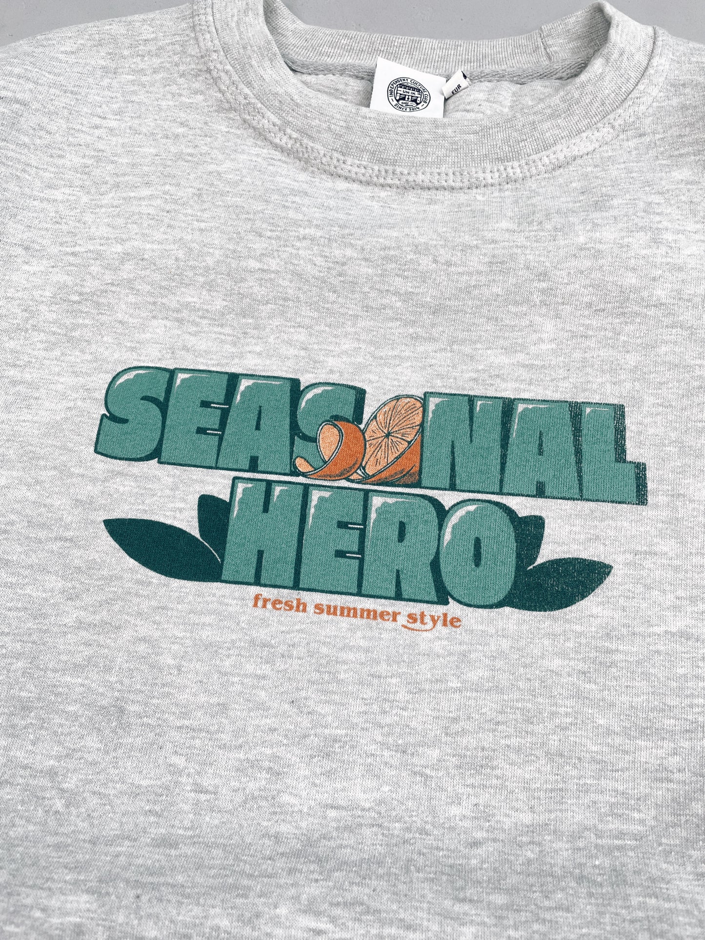 Seasonal Hero 'Oranges' Sweater - Ash