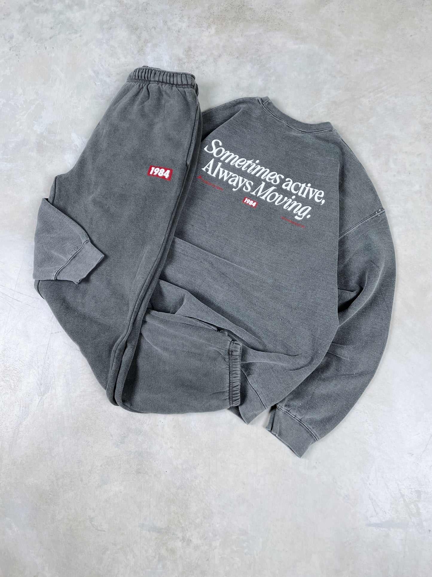 Vice 84 'Always Moving' Vintage Washed Joggers - Black