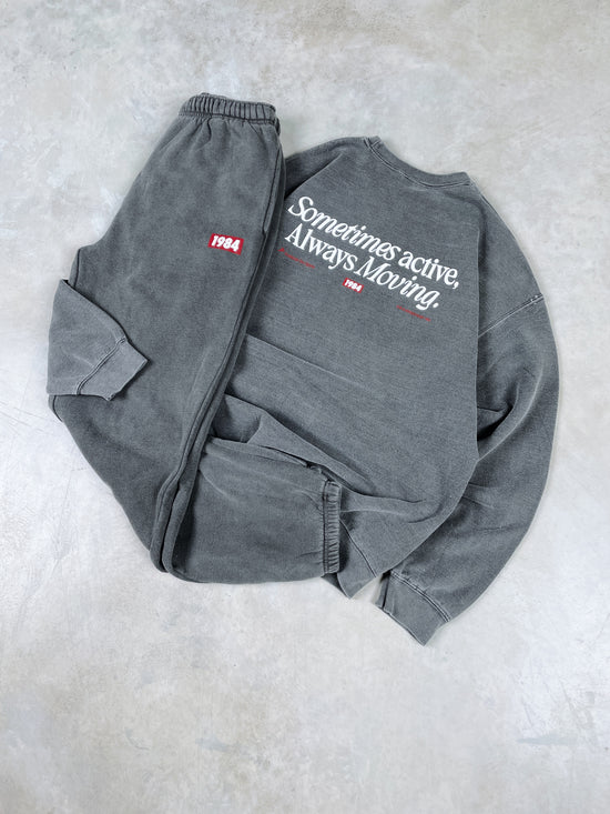 Vice 84 'Always Moving' Vintage Washed Joggers - Black