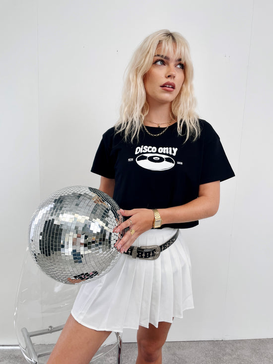 DISCO ONLY WMNS 'Mr Phomer' Cropped Tee - Black