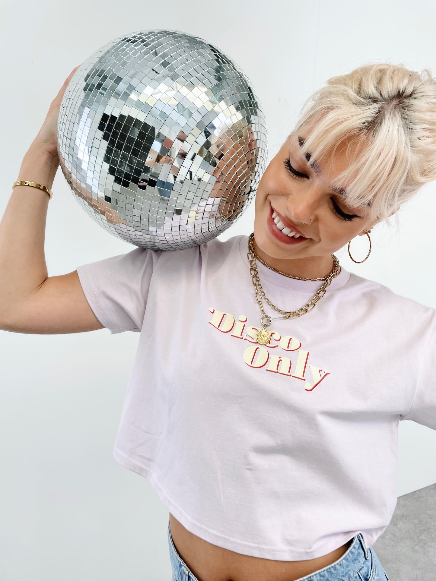 DISCO ONLY WMNS '70s' Cropped Tee - Orchid